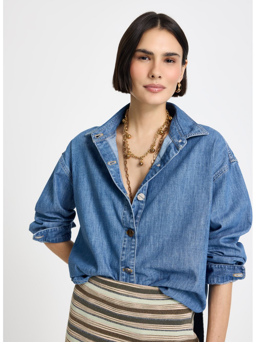 Le Lis — Camisa Le Lis Pri Jeans Feminina