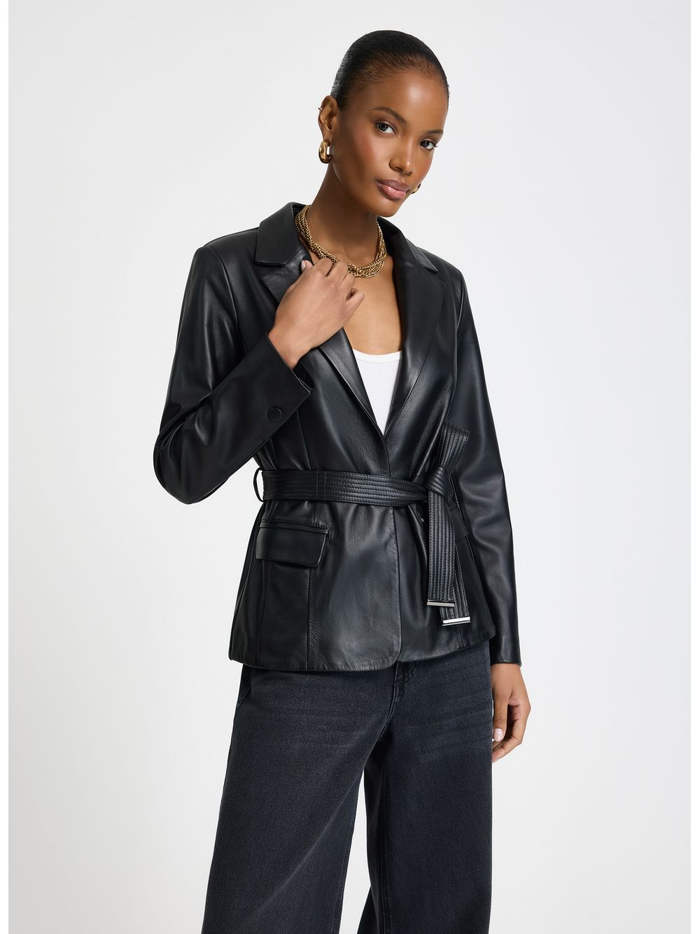 Le Lis — Blazer Le Lis Renata Couro Feminino