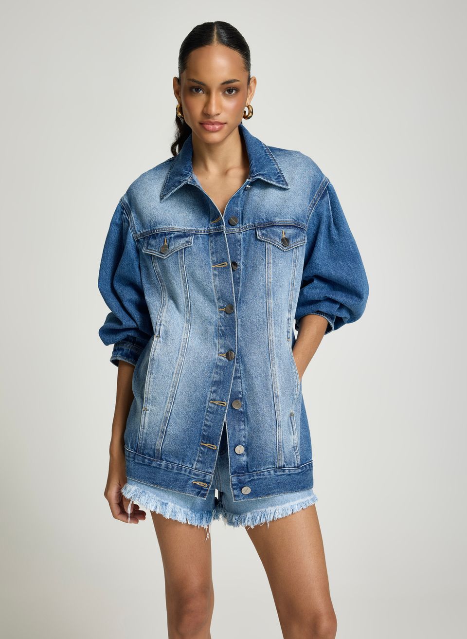 Jaqueta Jeans Reta Le Lis Rita Feminina